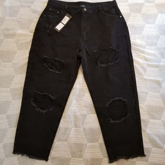 Disturbia Cobweb Distressed Denim Jeans Women's 14 - Picture 3 of 11